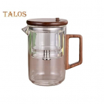 550/750 ml teekann infusiooniga Puidust k&auml;epidemega teekann Borosilikaatklaasist teekann Veeeraldustehnoloogia Tilguvaba tila Easy Care teekann 550ML puhas