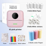 Kaasaskantav mini taskuprinter ainult inglise keeles, traadita BT termoprinter fotom&auml;rkused vead Memo termoprinter 1 set roosa