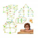 Laste kindluse ehituskomplekt - 87-osaline DIY komplekt - BPA-vaba silikoon - Roheline puhas