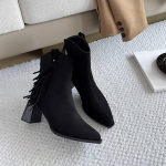 mood Suede Narmastega K&otilde;rged Kontsad Pahkluusaapad Terava Ninaga Naiste Kingad Talv Uus 2025 Trend Elegantne Kleit Paksude Kontsadega Peo Kingad Botas Mujer 34 must