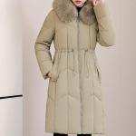 Mood Naiste Soojad Talvemantlid Kapuutsiga Elegantsed Kunstkarusnahast Kraega Naiste Jakid Paksud Pikad Parkad L khaki