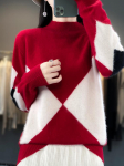 Sobiv v&auml;rviga naiste meriinovillane pullover, s&uuml;gistalvine kaelusega ka&scaron;miirkampsun, kootud pikkade varrukatega kvaliteetsed topid S roheline
