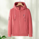 Naiste kapuutsiga jope paksendatud soe mood s&uuml;gis ja talv polaarfliisist kampsun vabaaja v&auml;ljas&otilde;iduks vaba siluetiga 5XL arbuusipunane v&auml;rv