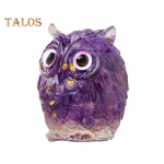 Looduslik kristallist &ouml;&ouml;kulli ornament K&auml;sit&ouml;&ouml;na valmistatud vaigust &ouml;&ouml;kulli kujuke kristallkruusatega kogutav v&auml;rviline &ouml;&ouml;kulli ornament kodukaunistuseks Reiki ravimiseks lilla