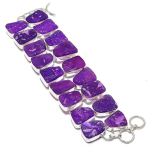 Hememorphite Druzy Gemstone Handmade 925 Sterling Silver Bracelet 7-8 z8n47