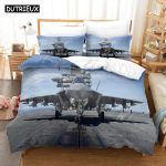 3D h&auml;vituslennuki lahingulennuk F-35 Voodipesukomplektid Tekikoti komplekt padjap&uuml;&uuml;ridega &Uuml;heinimese, kaheinimese, kuninganna, kuninga Voodipesu EU single(135x200cm)