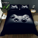 M&auml;ngupuldi tekikatte komplekt Juvenile Hand Skeleton Gamepad Twin voodipesu komplekt Teismelistele poistele Kolju M&auml;ngija Queen Size Pol&uuml;esterst tekikate EU single(135x200cm)