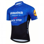 Meeste Deceuninck Print t&otilde;mblukuga MTB jalgratta T-s&auml;rk, niiskust imav kiiresti kuivav hingav meeste tops S b'pimestatud sinine v&auml;rv