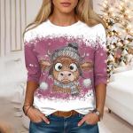 S&uuml;gispuuvillane naiste T-s&auml;rk pikkade varrukatega kasside tr&uuml;kiga Street Fashion O Neck Cartoon T-s&auml;rk Naiste &uuml;lisuured riided vabaaja topid S