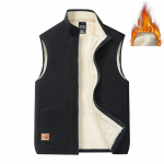 Meeste lambavillast vest, soe vest s&uuml;giseks ja talveks, suur vabaaja pluss fliisjakk 6XL must