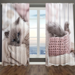 2 TK aknakardinad Armsad loomakasside printimiskardinad saab kohandada elutoa k&ouml;&ouml;gi ja magamistoa kardinateks W50xH140(CM)x2PCS&Rod pocket