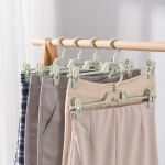 Mitmekihiline klambritega naiste p&uuml;kste riidepuu: Sujuv hoiuruum p&uuml;kste, seelikute ja aluspesu jaoks CM-050 Japanese style pants clip with hook