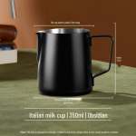 304 roostevabast terasest itaalia latte kunsti vahustamiskann kohvitilaga 350ml must