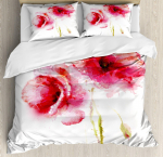 Lilleline tekikott moonidega Elavad kroonlehed Pungad Pastoraalne puhtus Looduskujundus Dekoratiivsed voodiriided Punane Roheline naistele t&auml;iskasvanutele 173x218cm 2pcs