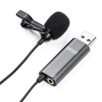 Sanwa Direct USB Pin mikrofoni kondensaator Zoom Skype YouTube'iga &uuml;hilduv &uuml;hendatav k&otilde;rvaklapp/k&otilde;lar 400-MC017 must