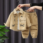 Lasteriided Poiste kevad- ja s&uuml;giskost&uuml;&uuml;mid Laste l&auml;&auml;ne stiilis vest ja kampsun Kolmeosalised ilusad riided 100