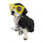 P&auml;ikesek&auml;igul koera kuju prillidega, vaigust kutsikas, p&auml;ikeselamp, aia dekoratsioon, p&auml;ikeseenergial t&ouml;&ouml;tav koera valgusti kodu, &otilde;ue, terrassi, muruplatsi, jalutusraja jaoks must