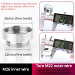 16 18 20 22 24mm G3/4 G1/2 kuni M22 pistikud k&ouml;&ouml;giaeraatori mullitaja veepuhasti adapteri kraani pikendamise pikkusega adapterid