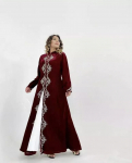 K&auml;sitsi valmistatud kleit Stiilne pikk Farasha islami kleit Kaftan Abaya Dubai Maroko XS vaarika