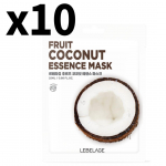 Lebelage Fruits Coconut Essence maskipakk (10 lehte) - S&uuml;gavniisutavad ja toitvad n&auml;omaskid