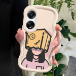 V&auml;rvitud muster Big Wave Edge pehme silikoon materjal Macaron telefoni &uuml;mbris p&otilde;rutuskindel kaitsev kummist &uuml;mbris OPPO Reno Realme jaoks OPPO A80 must