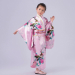Laste Jaapani kimono traditsioonilised kost&uuml;&uuml;mid t&uuml;drukutele Cos Performance tr&uuml;kitud Yukata &ouml;&ouml;s&auml;rk algkooli&otilde;pilaste etendusfoto kost&uuml;&uuml;mid 110 pink