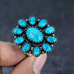 Santa Rosa Turquoise Gemstone Handmade 925 Sterling Silver Ring Size 9.5 u4m73