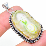 Solar Quartz Handmade 925 Sterling Silver Jewelry Pendant 2.17 y2e41