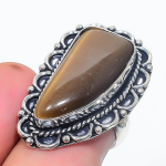 Tiger Eye Handmade 925 Sterling Silver Jewelry Ring Size 6 j1f18
