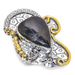 Amethyst Handmade 925 Sterling Silver Gift Two Tone Ring Size 7.5 u7e56