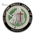 Jumala soomusm&uuml;nt 1,57-tollise l&auml;bim&otilde;&otilde;duga metallist suveniirm&uuml;nt, pandud kogu Jumala soomusr&uuml;&uuml; kahepoolsele soomustatud s&otilde;duri v&auml;ljakutsele s&otilde;jav&auml;ekirikule 1pc h&otilde;be