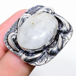 Rainbow Moonstone Handmade 925 Sterling Silver Jewelry Ring Size 8.5 n6m90