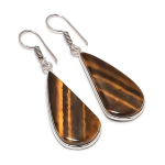 Natural Tiger Eye Gemstone 925 Sterling Silver Jewelry Earring 1.93 b0s37