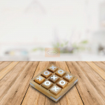 ShrijiCrafts k&auml;sitsi valmistatud puidust Tic Tac Toe lauam&auml;ng S pruun