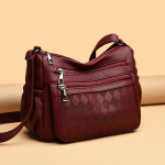 Moodne PU-nahast &otilde;lakott naistele Suure mahutavusega mitmekihiline crossbody-kott igap&auml;evaseks kasutamiseks veini