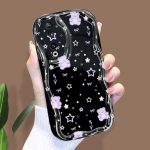 Armas koomiksimustriga kreemjas tekstuuriga korpus Lainelise servaga pehme silikoonkaanega telefoni&uuml;mbris Huawei Honor Infinix Tecno iPhone'i jaoks Infinix Hot 40 Pro valge