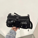 K&auml;ekott Baguette Naiste ni&scaron;idisainiga Mootorrattakott &Otilde;lakott Crossbody kott must