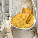 2023. aasta trendikas kiiktooli padi - linnupesa &uuml;mmargune toolipadi Round Cushion sidrunikollane v&auml;rv