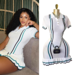 Stiilne Moodne Seksikas Pakitud Puusadega Kootud Minikleit Suvine Vintage Allakeeratava Kraega Volangidega Peokleit Streetwear One Size valge