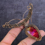 Bi-Color Tourmaline Handmade Copper Wire Wrap Jewelry Pendant 3.86 l8y75