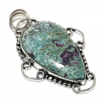 Ruby in Fuchsite Handmade Ethnic 925 Sterling Silver Pendant 2.36 m1Z77