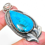 Tibetan Turquoise Handmade 925 Sterling Silver Gift Pendant 2.72 g4w50
