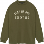 Fear of God Essentials Jersey Pikkade varrukatega T-s&auml;rk S&otilde;jav&auml;eline Meeste Topid Roheline 125BT244205F S