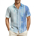Hawaii s&auml;rk meestele, meeste vintage n&ouml;&ouml;pidega keeglis&auml;rgid l&uuml;hikeste varrukatega suvine rannas&auml;rk XXL