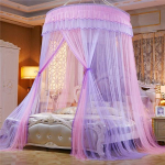 Suveprintsessi voodipesu telk Baldahhi kuppel s&auml;&auml;sev&otilde;rk Elegantne printsessi voodipesu kardin Haning Dome maandumisv&otilde;rk 1.5m (5 feet) bed lilla/roosa