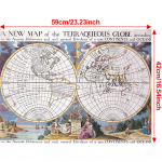 Elegantne antiikne maailmakaart seinakunst taust elutuppa, kontorisse, magamistuppa, l&otilde;petamised, geograafiline, turismi/hariduslik t&ouml;&ouml;riist A2-59*42cm