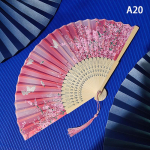 Vintage Hiina stiilis kokkuklapitav lehvik bambusest k&auml;sif&auml;nn puidust varrega klassikalise tantsu lehvik koos tutiga Elegantne naisf&auml;nn kodukaunistus