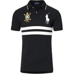 Polo Ralph Lauren SS24 Triibuline Logoga L&uuml;hikeste Varrukatega Polo S&auml;rk Meeste topid Must 710649758-001 S