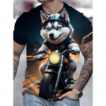 Meeste husky prindiga T-s&auml;rk Vabaaja l&uuml;hikeste varrukatega Hingav &Uuml;mara kaelusega T-s&auml;rgid meestele Naljakad Loom Koer Graafilised T-s&auml;rgid Topid XXS