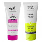 Chemist at Play Anti-Aging Body Lotion with 4% Retinol, Niacinamide & Zemea 200ml + Brightening Boost Face Wash | Cleans Oil & Dirt 100 ml